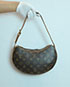 Croissant, &pound;195, Handbags, Brown, Canvas, Front view